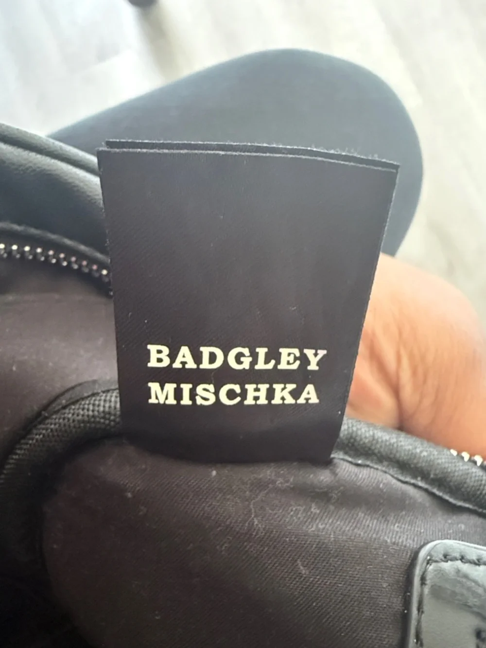 Badgley Mischka Black Quilted Chevron Camera Bag
